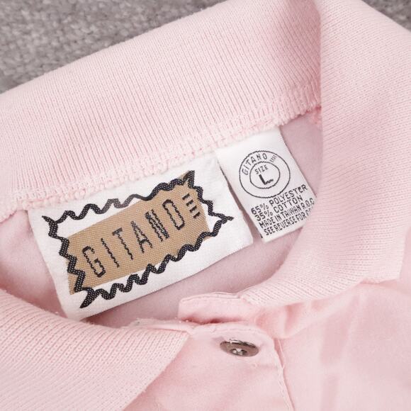 VTG 90s 80s Gitano US Military Printed Large Pink Short Sleeve Collared Shirt - Picture 5 of 9